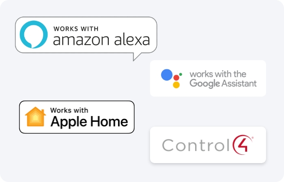 Amazon Alexa, Google Assistant, Apple Home, Control 4